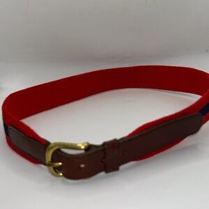 Coach Vintage Wool Brass Leather Belt size 32